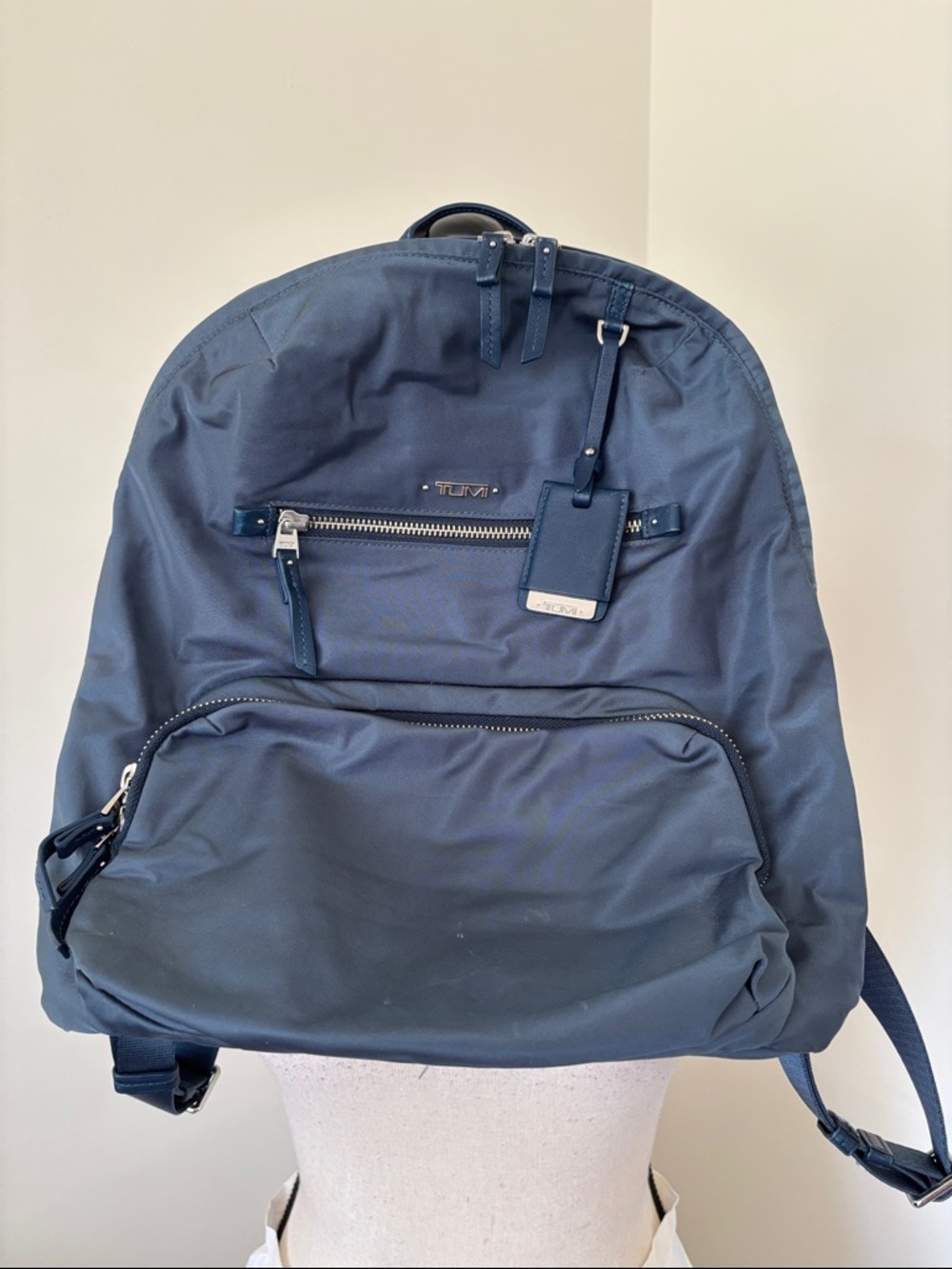 Tumi Navy Nylon Backpack with Front Pocket